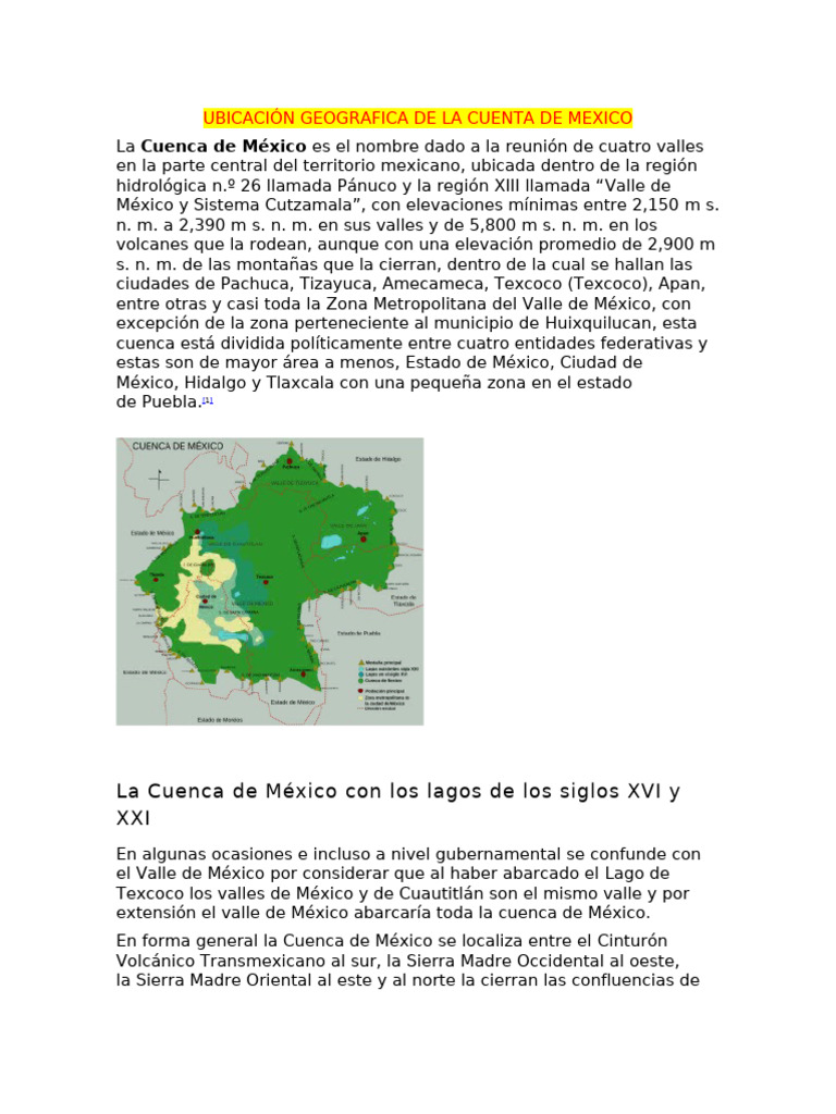 Cuenca de Mexico | PDF | Ciencias de la Tierra | Geografía Física