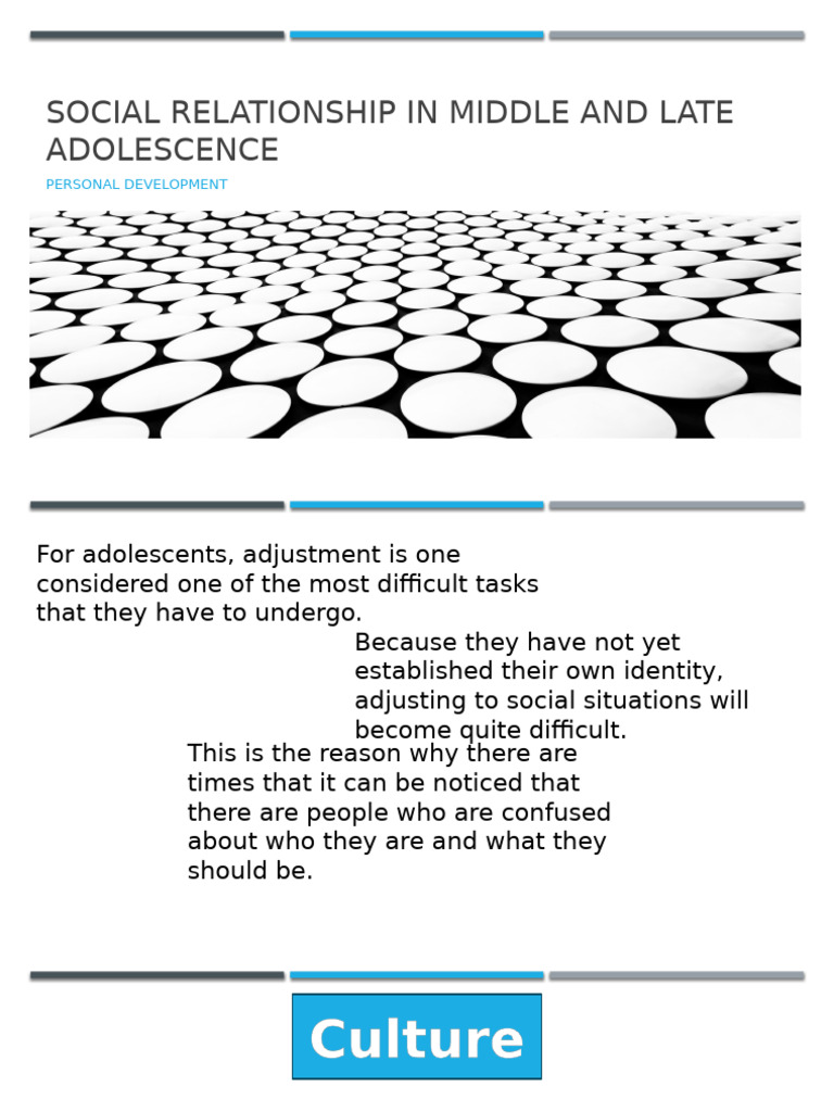 Q2 Social Relationship in Middle and Late Adolescent | PDF ...