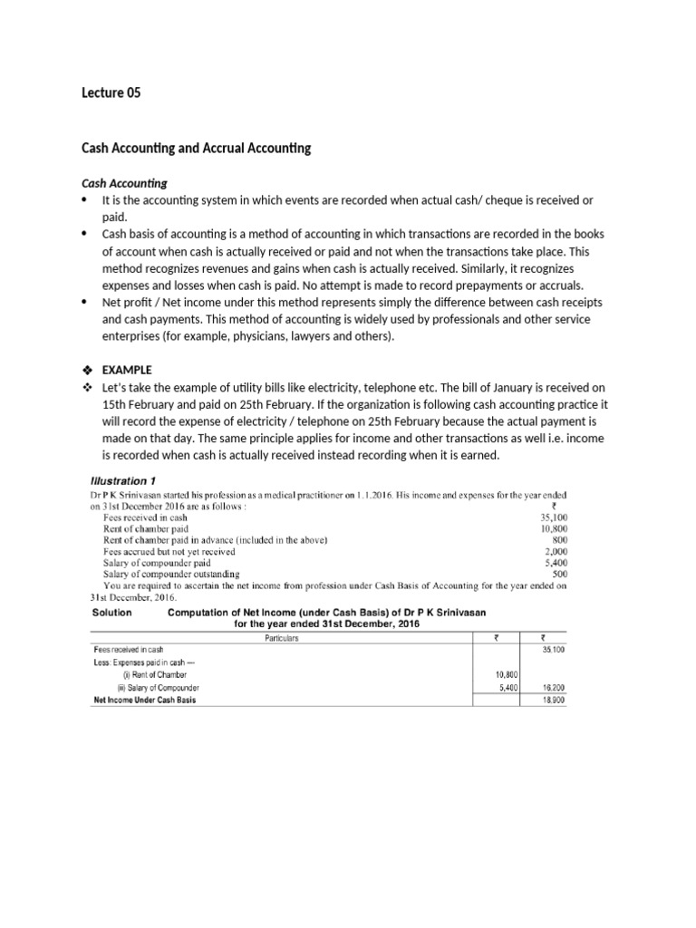 Cash vs. Accrual Accounting Explained | PDF