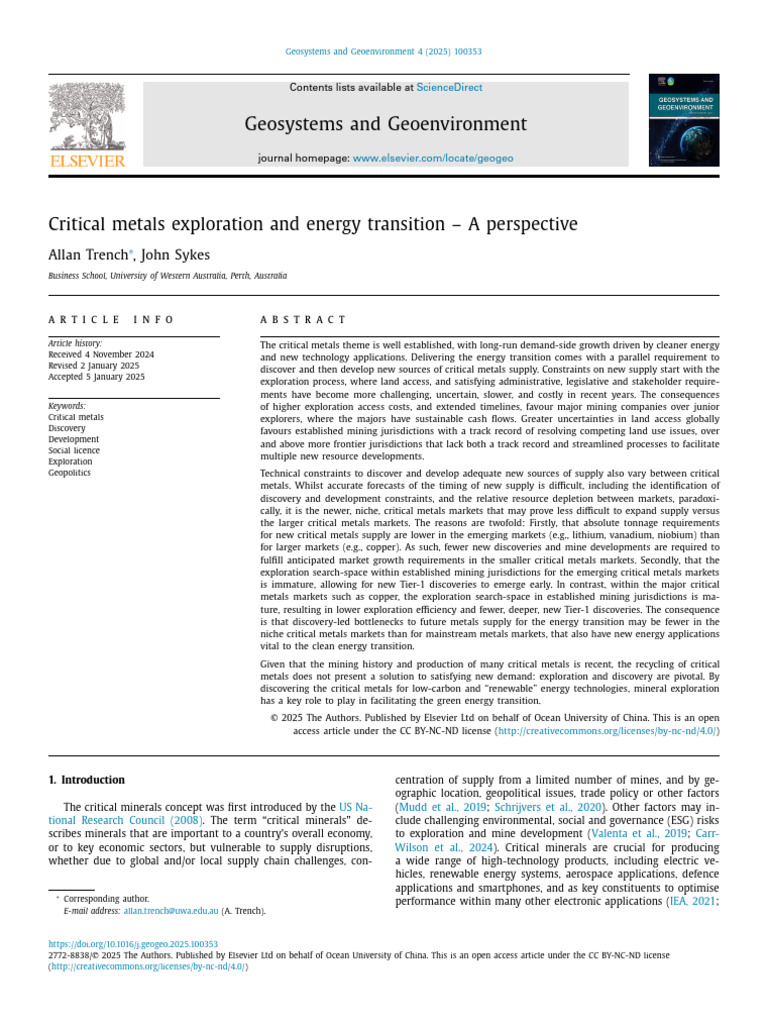 Critical Metals and Energy Transition Insights | PDF | Mining | Taxes