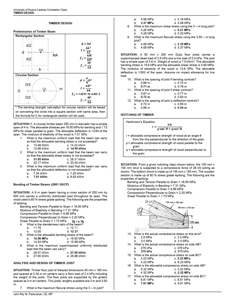 Timber Beam Design and Analysis | PDF | Bending | Beam (Structure)