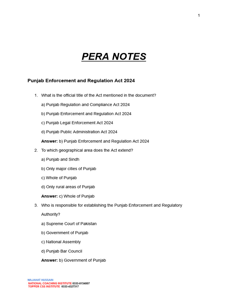 Punjab Enforcement Act 2024 Overview | PDF | Crimes | Crime & Violence