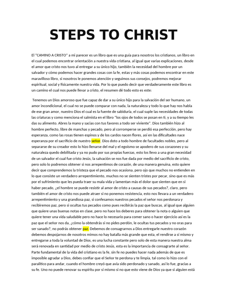 Guía para el Camino a Cristo | PDF | Cristo (título) | Pecado