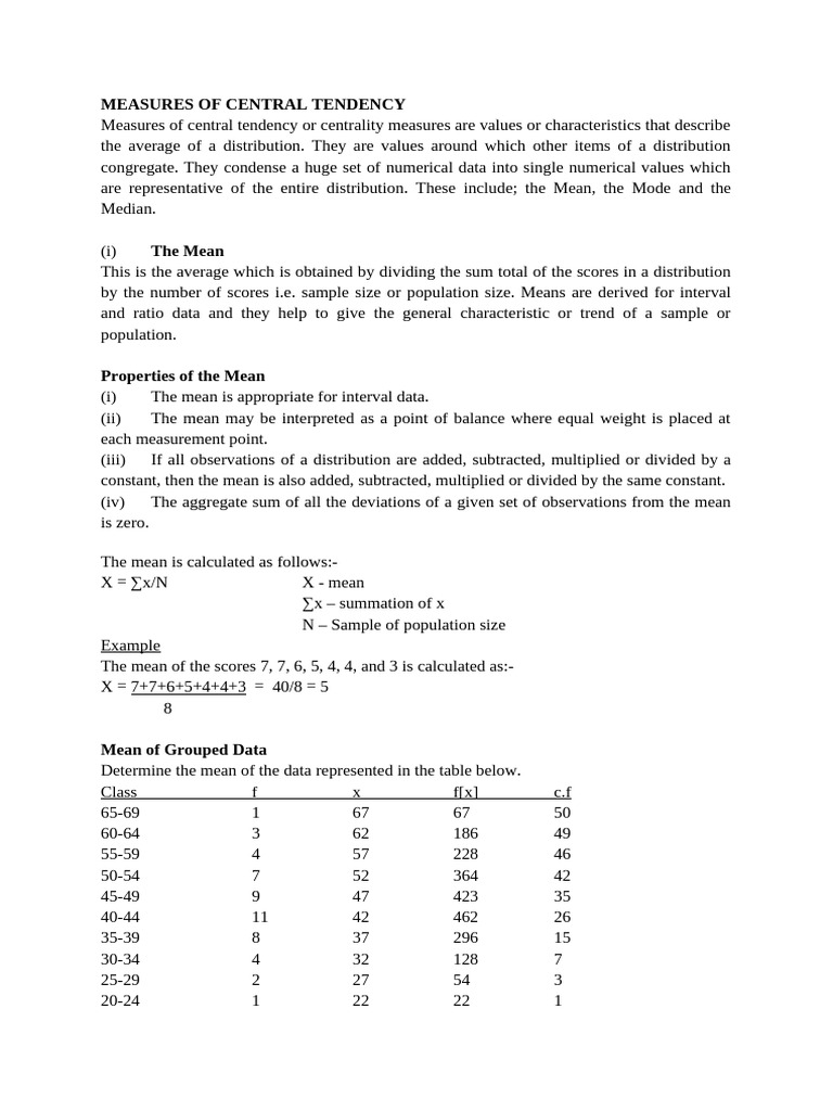 Central Tendency and Variation Explained | PDF | Mean | Standard Score