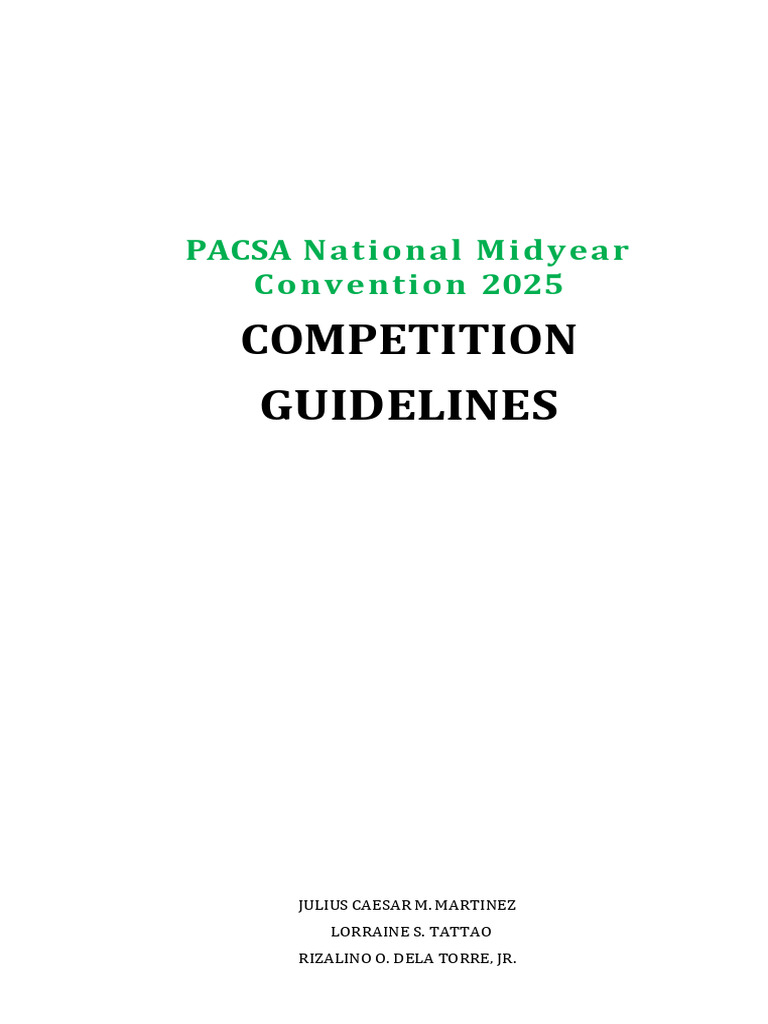 PACSA MidyearCon - Competitions - GUIDELINES | PDF | Dances | Pixel