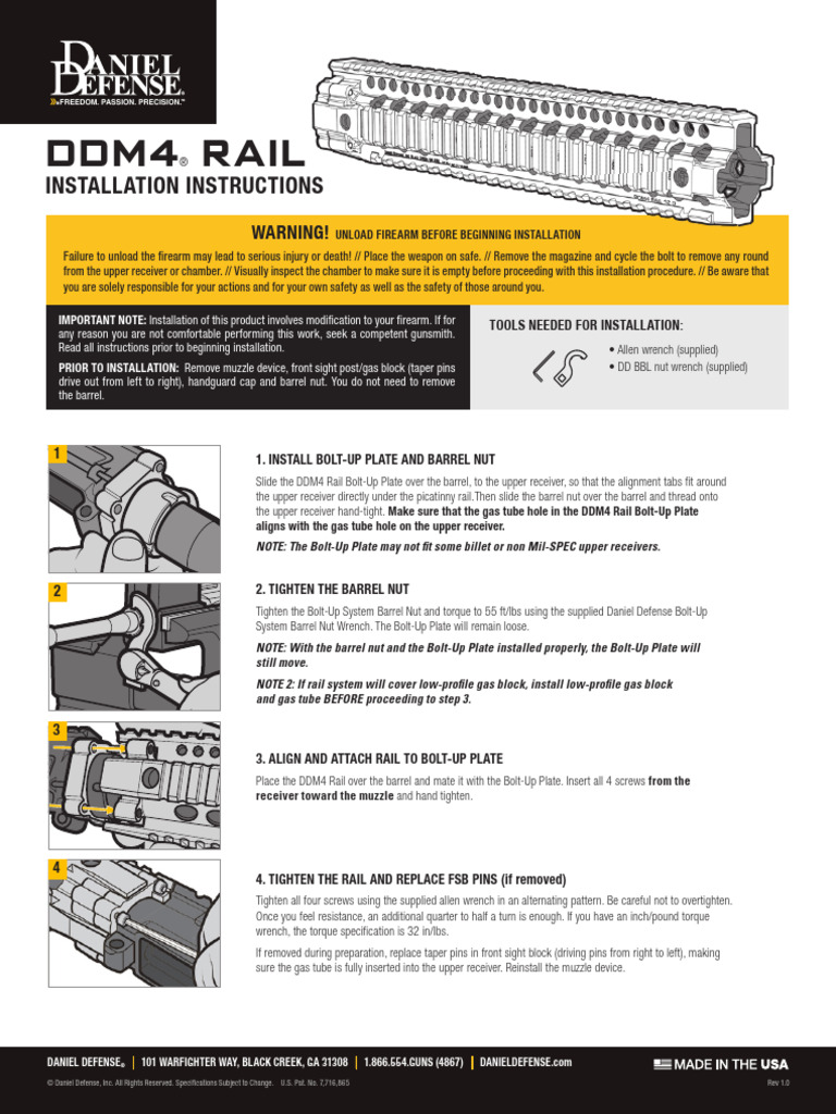 Ddm4 Rail Instructions | PDF | Gun Barrel | Nut (Hardware)