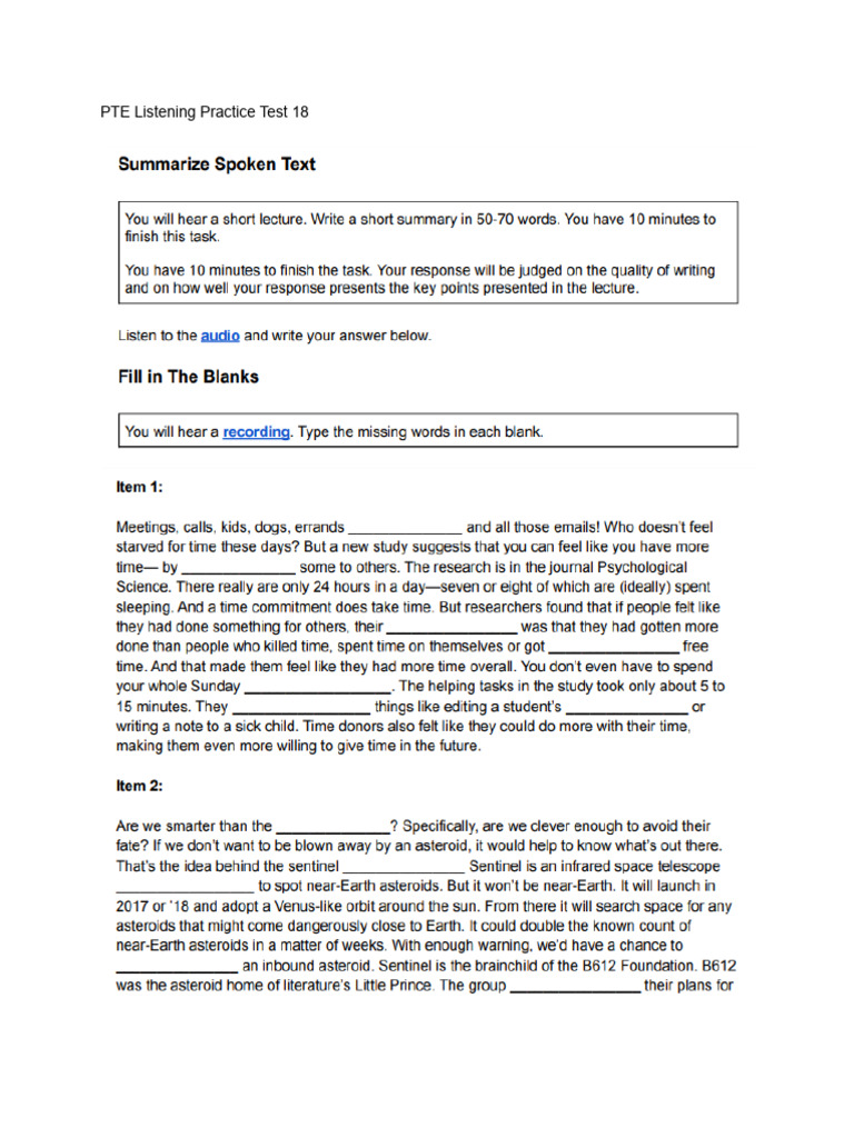 1676289045PTE Listening Practice Test 18 | PDF