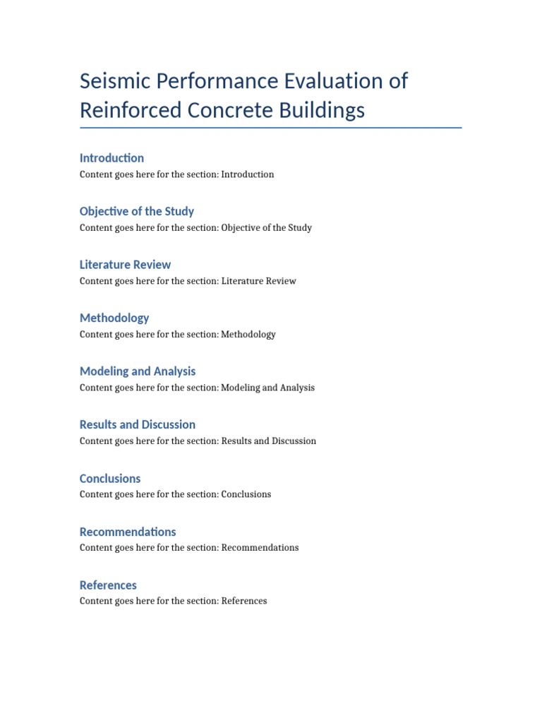 Seismic Performance Evaluation of Reinforced Concrete Buildings | PDF