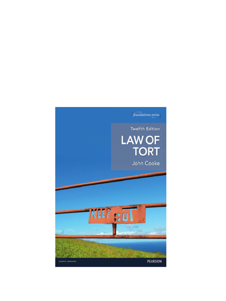 Law of Tort 12. Ed. Edition Cooke John - Ebook PDF Download | PDF ...