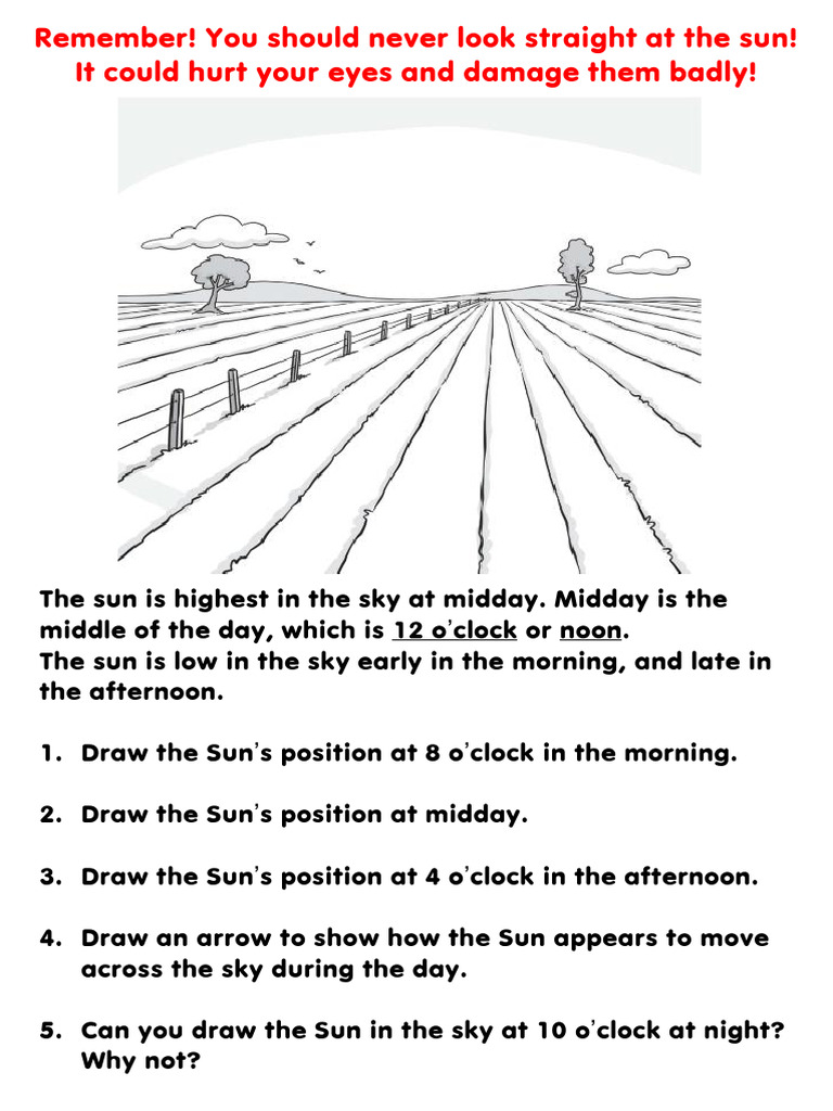 Sun Position and Safety Activities | PDF