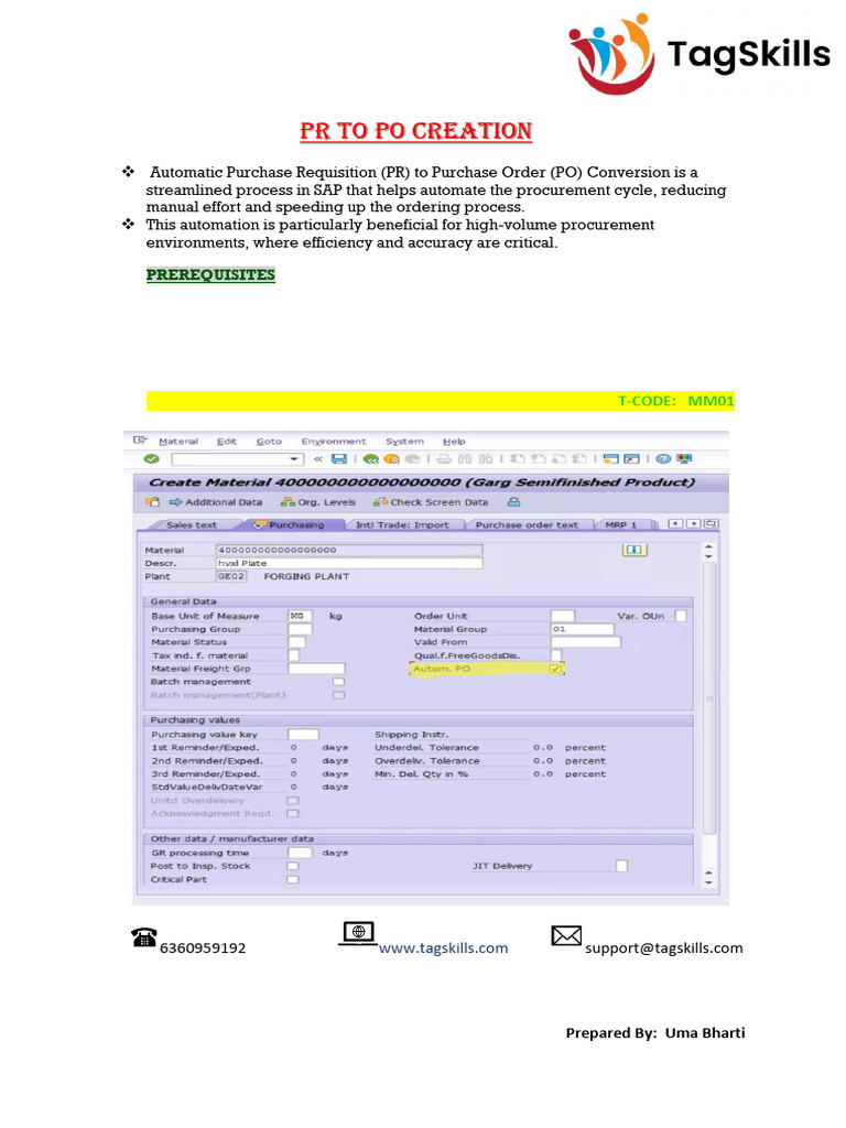 Auto PR to PO Conversion Guide | PDF