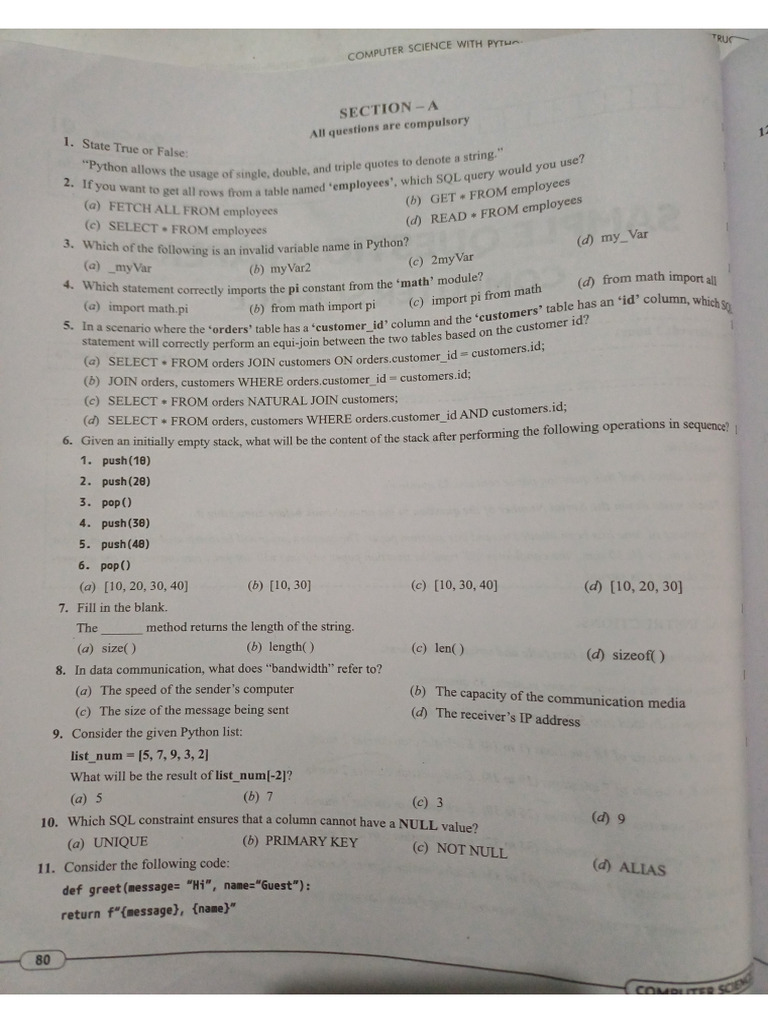 Cs Sample Papers | PDF