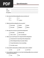 Social Networking Sites Questionnaire