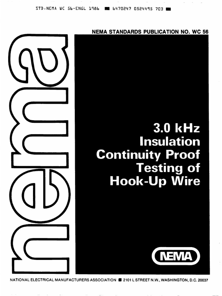 NEMA WC 56 Insulation Testing | PDF | Capacitor | Insulator (Electricity)