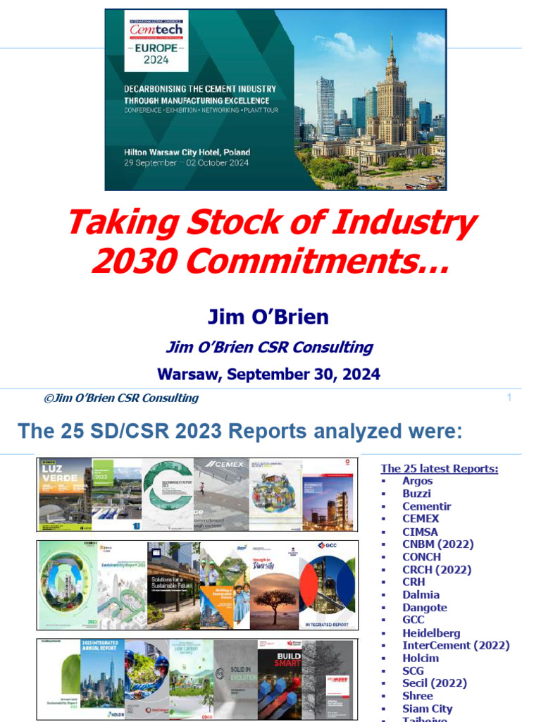 Cement Industry 2030 Sustainability Goals | PDF | Industrial Processes ...