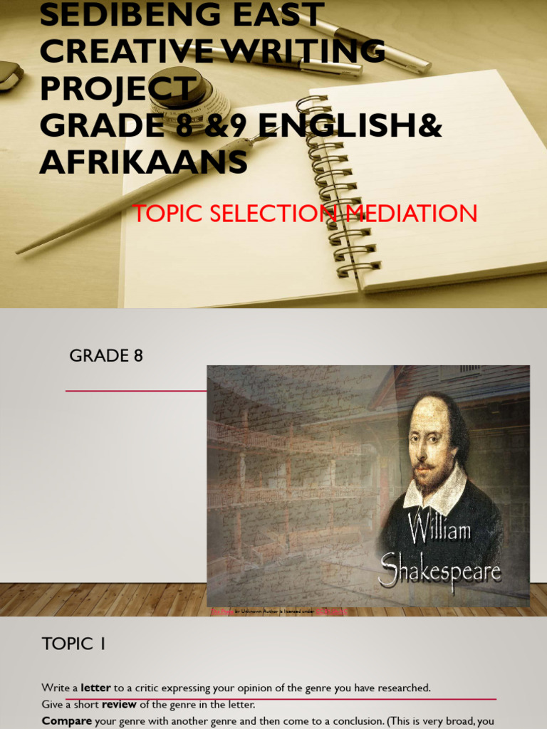 PROJECT 2 Grade 8 - 9 - ENG & AFR Topic Selection Mediation - 2021 ...