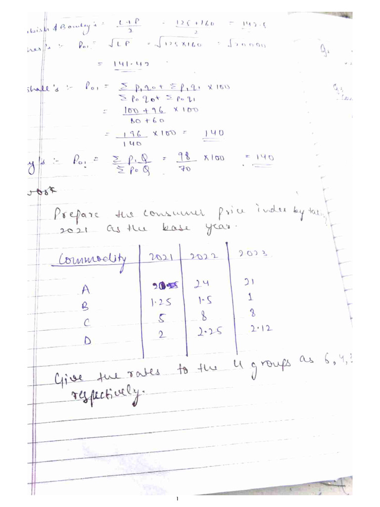 Index Numbers | PDF
