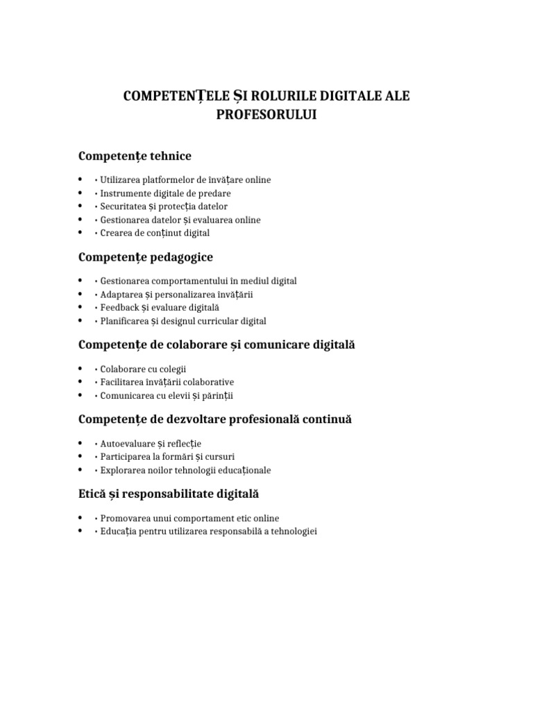 Competente Digitale Profesor Background | PDF