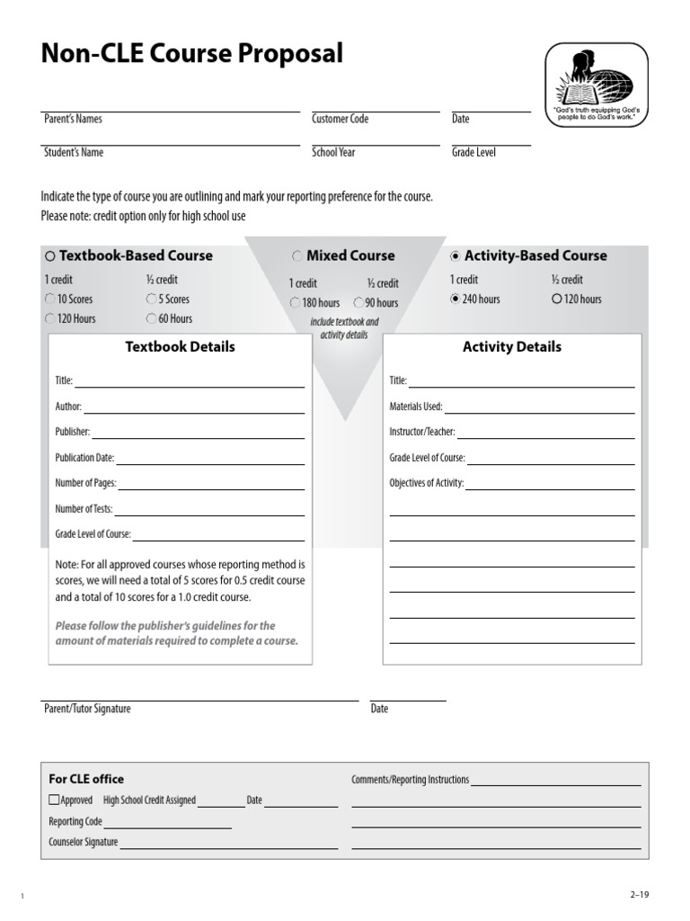 Non-CLE Course Proposal Template | PDF | Teaching