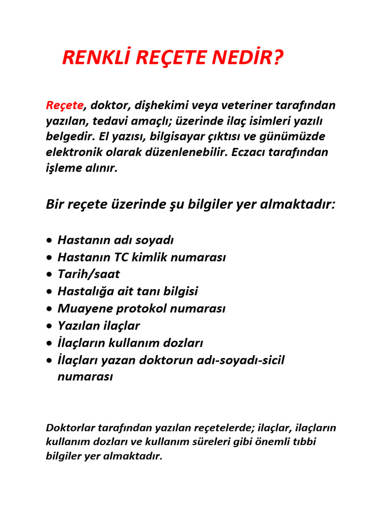 Recete Cesitleri | PDF