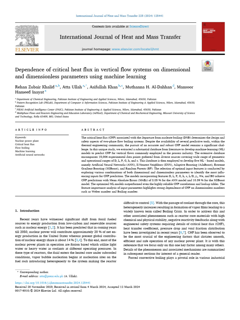 Dependence of Critical Heat Flux in Vertical Flow Systems On ...
