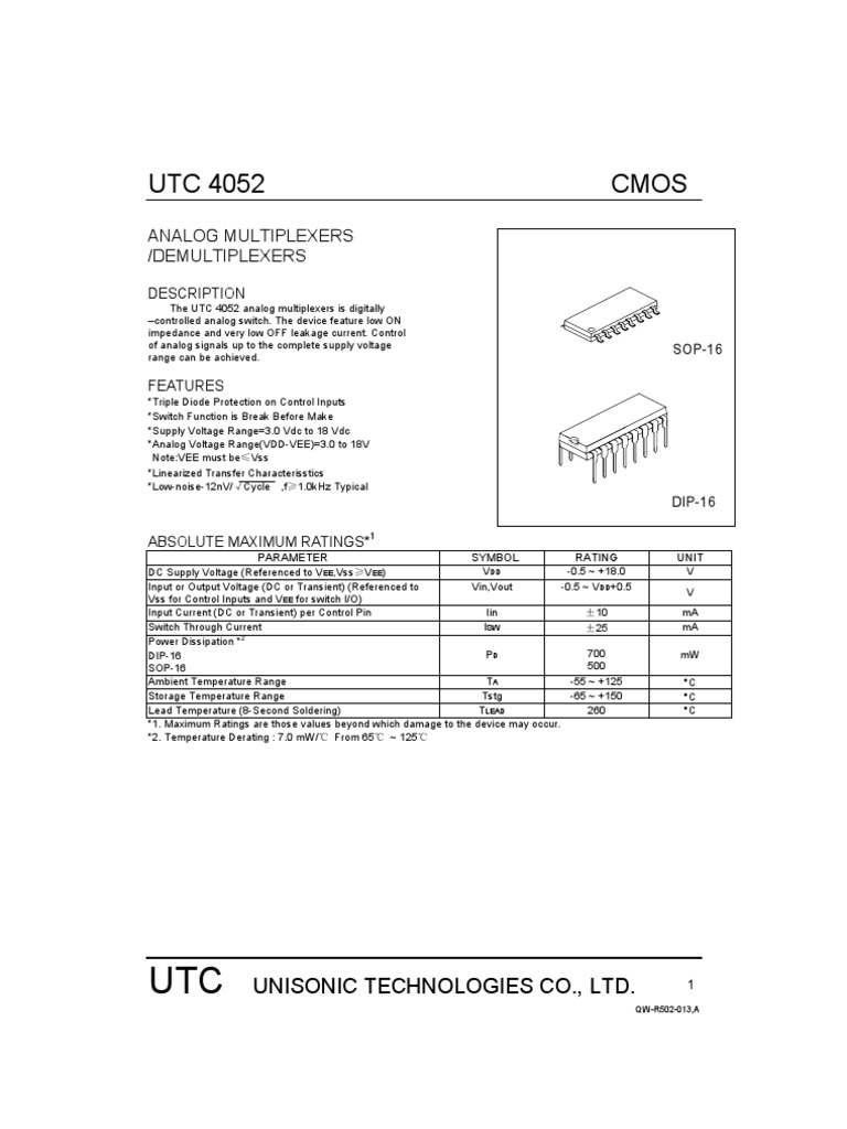 Utc 4052 | PDF