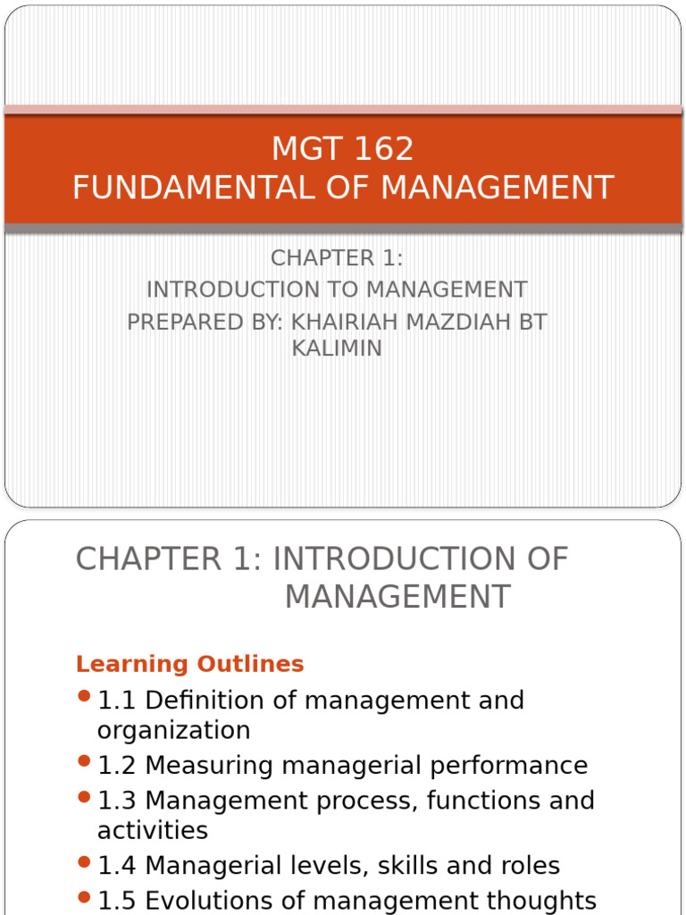 Introduction to Management Concepts | PDF | Goal | Decision Making