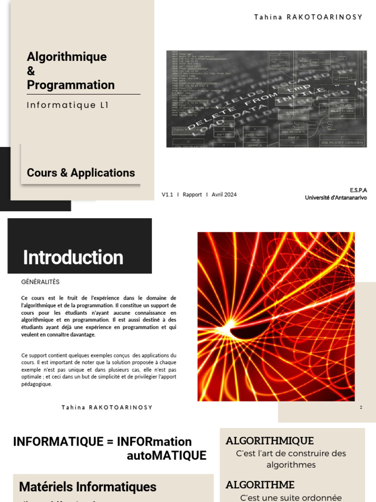Cours d'Algorithmique et Programmation | PDF | Programmation ...