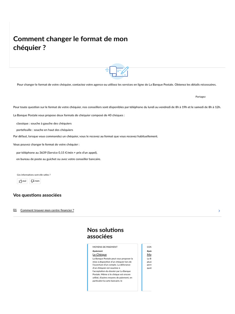 Changer le format de votre chéquier | PDF | Chèque | Banques