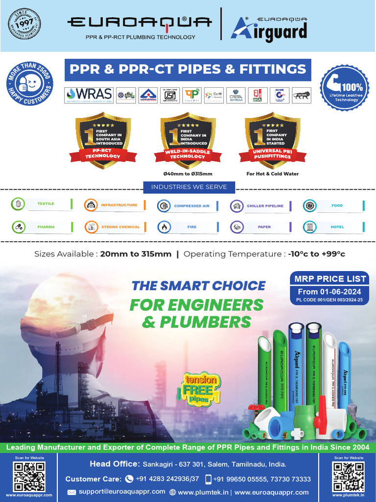 PPR Pipe & Fittings Price List 2024 | PDF | Tools | Equipment
