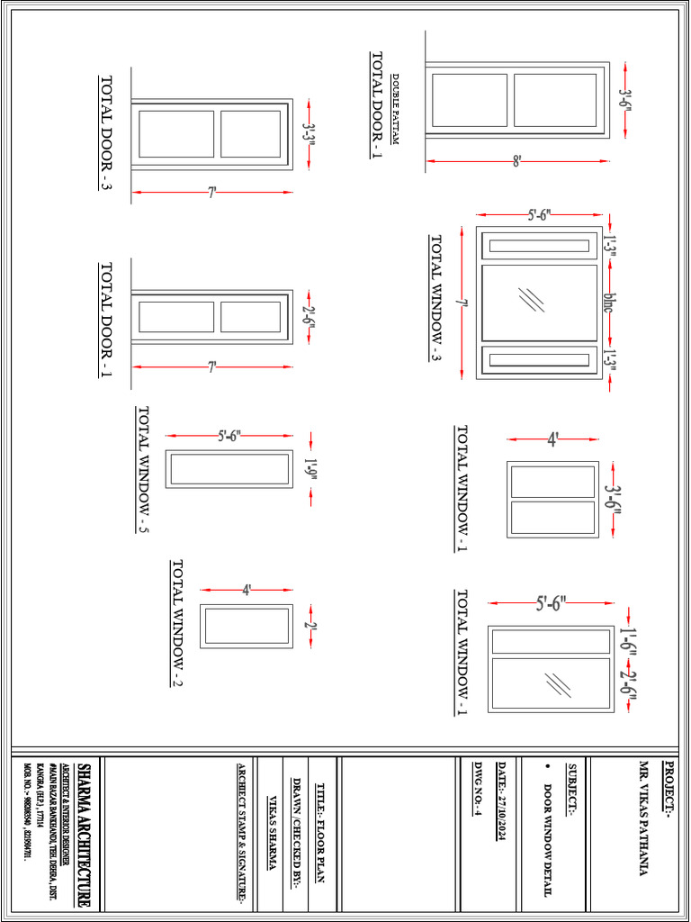Door Window Deatil | PDF