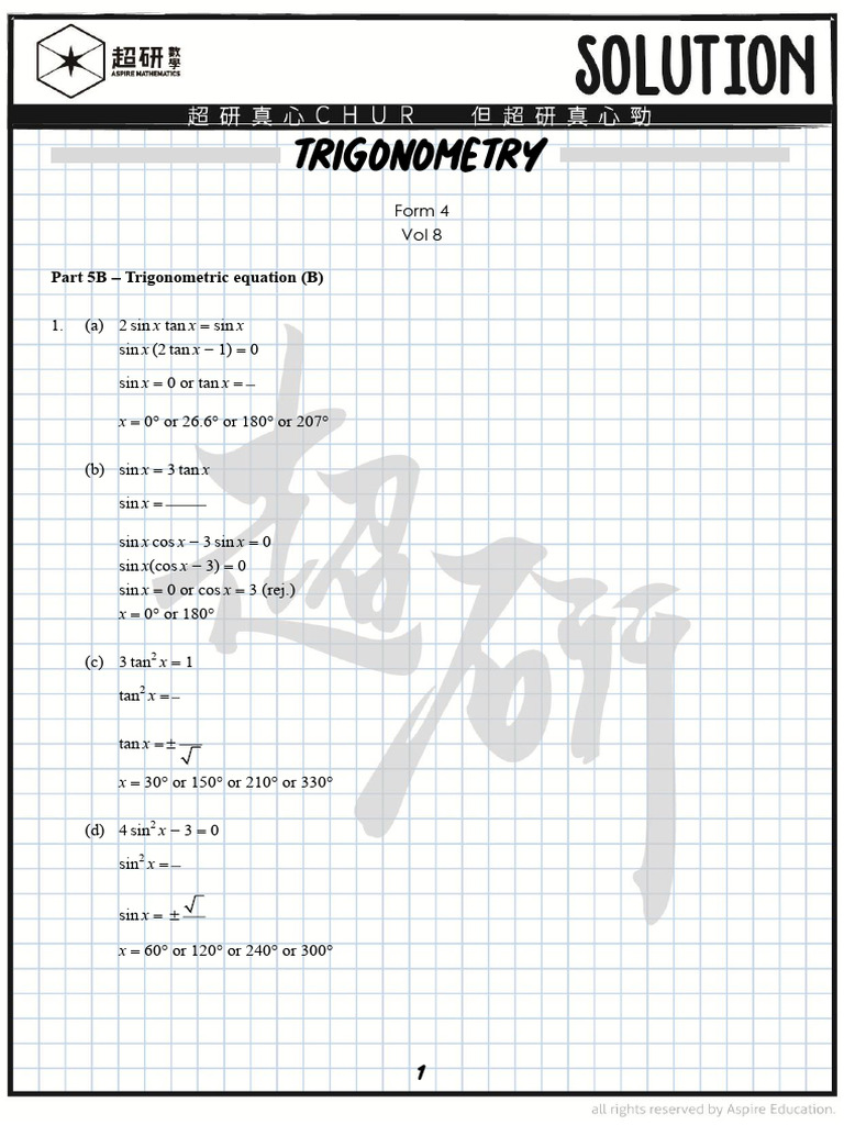 F4 Regular Lesson 27 Homework Solution | PDF