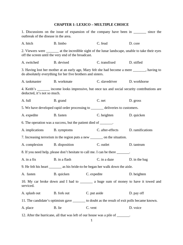 Lexico Multiple Choice Questions | PDF | Laughter | Nero
