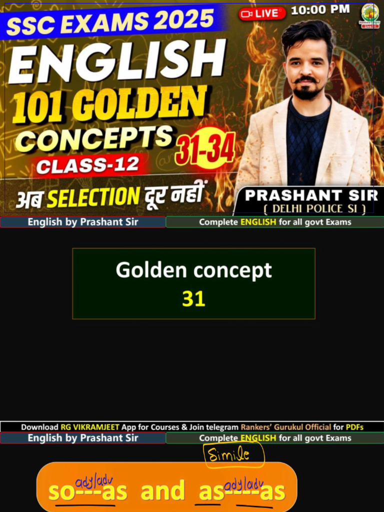 Class 12 English 101 Golden Concepts by Prashant Sir Class Notes | PDF
