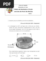 Ficha Mat.6. - Cilindro e Circunferência Exercicios de Prova de Aferição