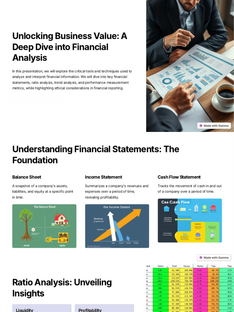 Unlocking Business Value a Deep Dive Into Financial Analysis | PDF ...
