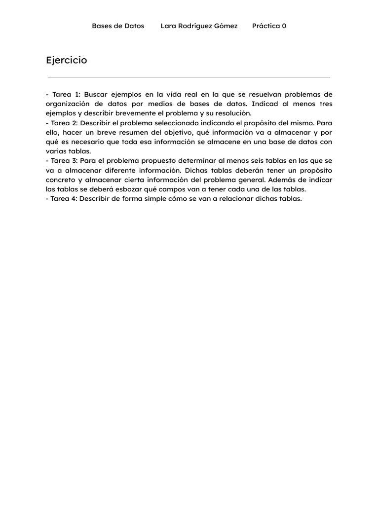 Practica 0 | PDF | Bases de datos | Información