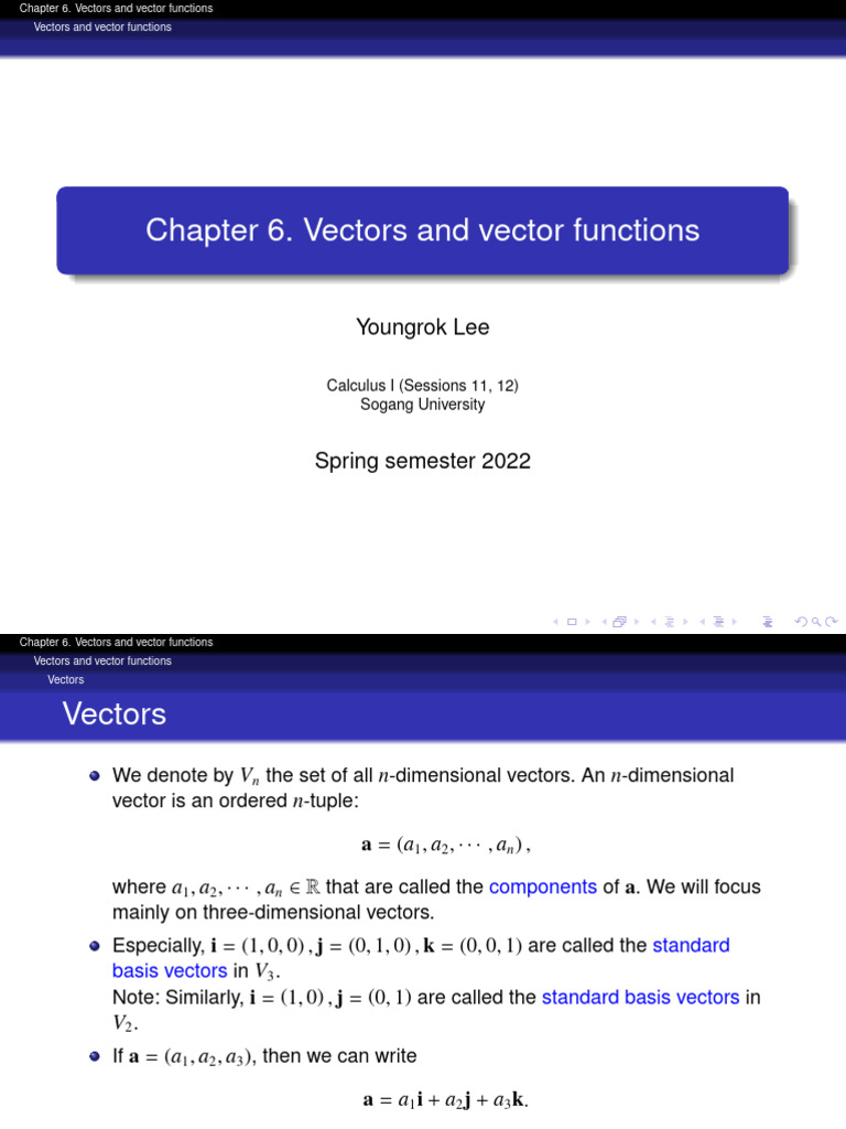 Understanding Vectors and Functions | PDF | Euclidean Vector | Function ...