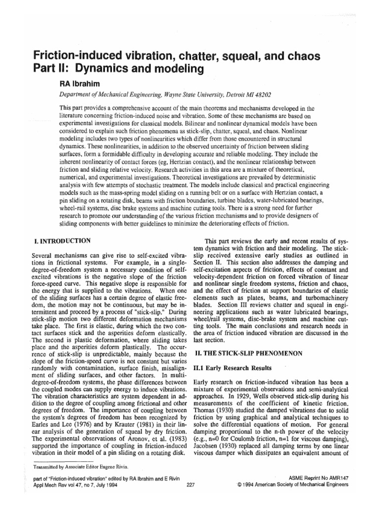 Friction-Induced Vibration Dynamics | PDF | Friction | Oscillation
