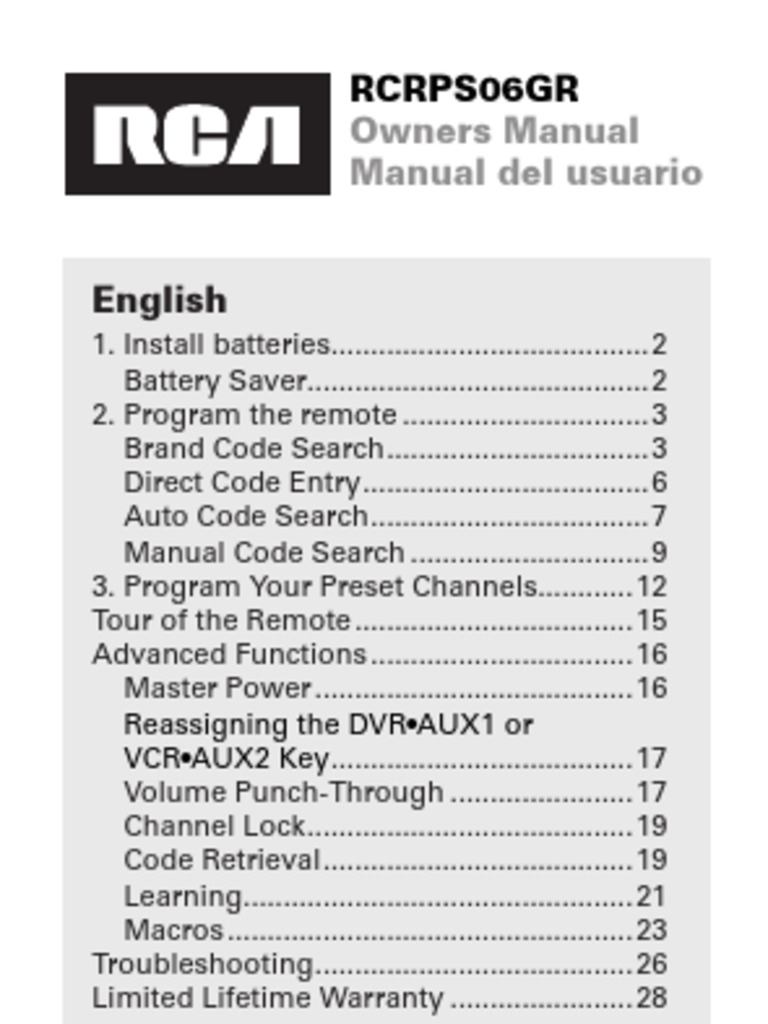 Universal Remote Programming Guide | PDF | Digital Video Recorder ...