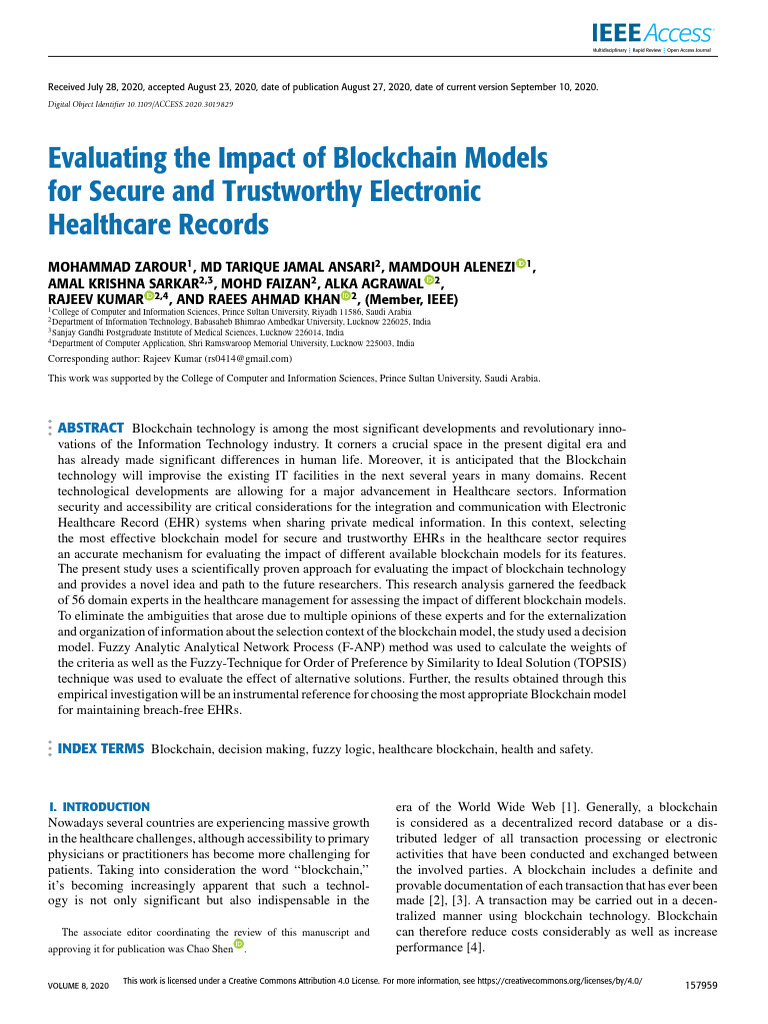 Blockchain Models for Secure EHRs | PDF | Electronic Health Record
