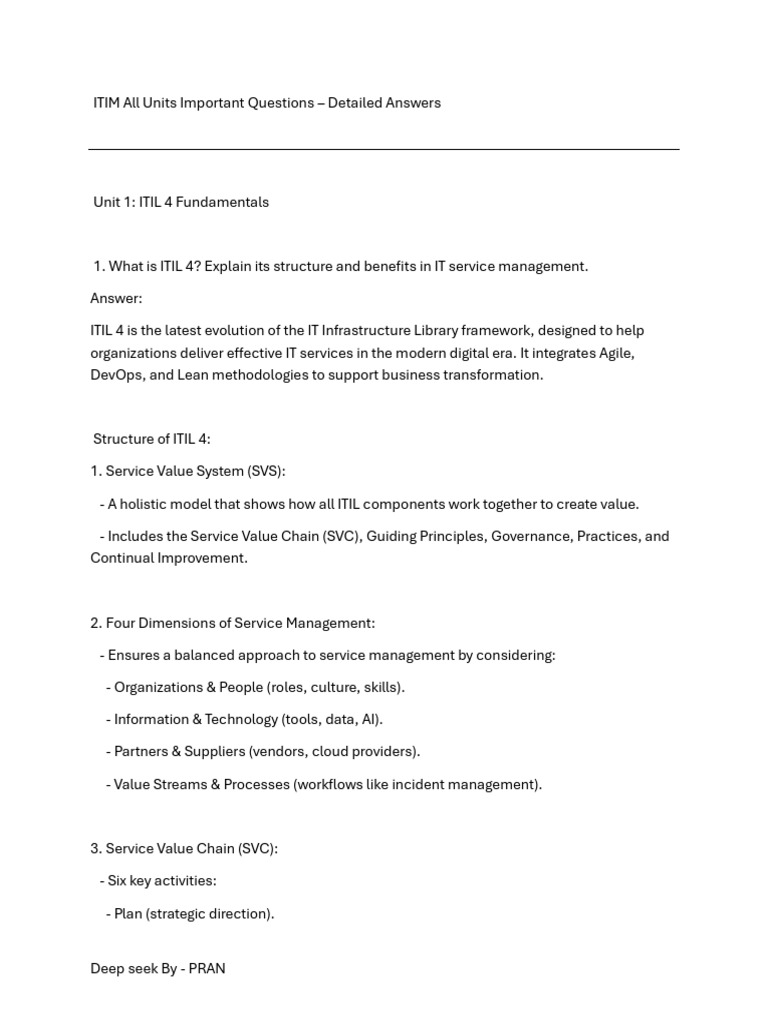 ITIL 4: Key Concepts and Practices | PDF | It Service Management ...