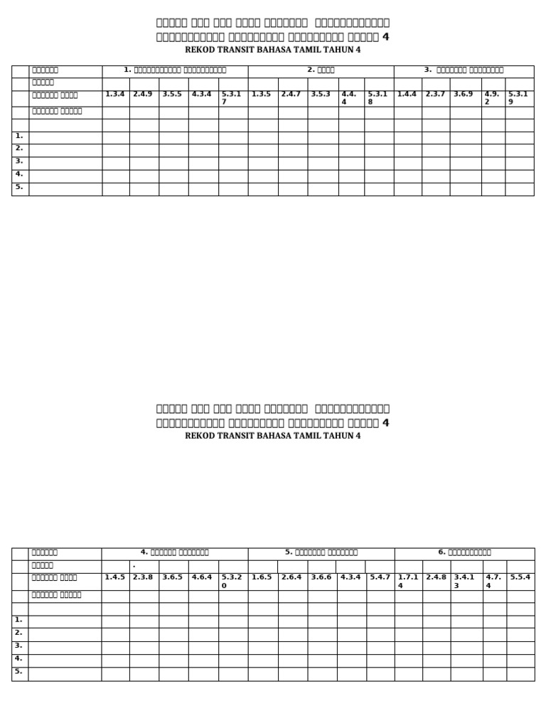 Rekod Transit BT THN 4 2022 | PDF