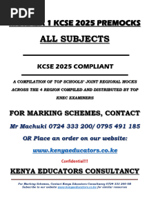 Kcse 2025 Mokasa 1 Premocks