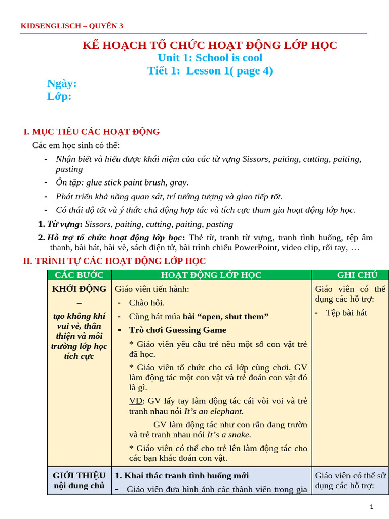 Lesson Plan Quyen 3 | PDF