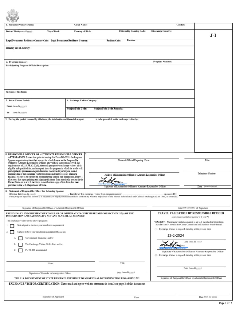 BrendaCarolineCerqueiraFerreiraformDS 2019 Signed | PDF | Travel Visa