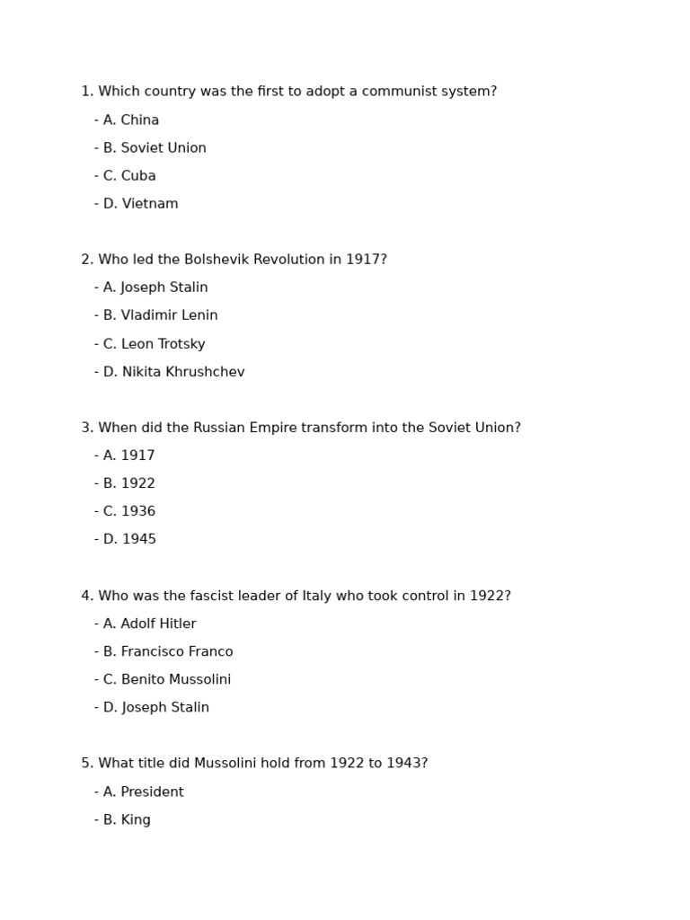 Nazi Germany History Quiz MCQs | PDF | Nazi Germany | Adolf Hitler