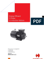 Energy Efficient 3 Phase LV Induction Motors: Price List W.E.F. 1st April 2011