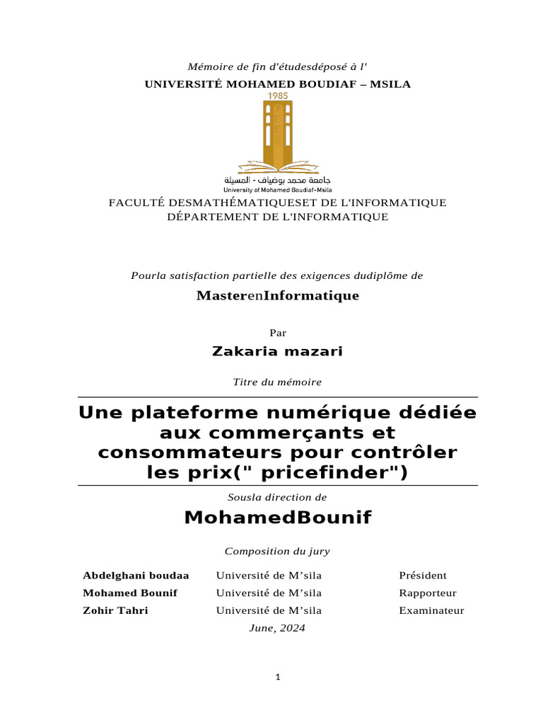 Plateforme numérique de contrôle des prix | PDF | Application ...