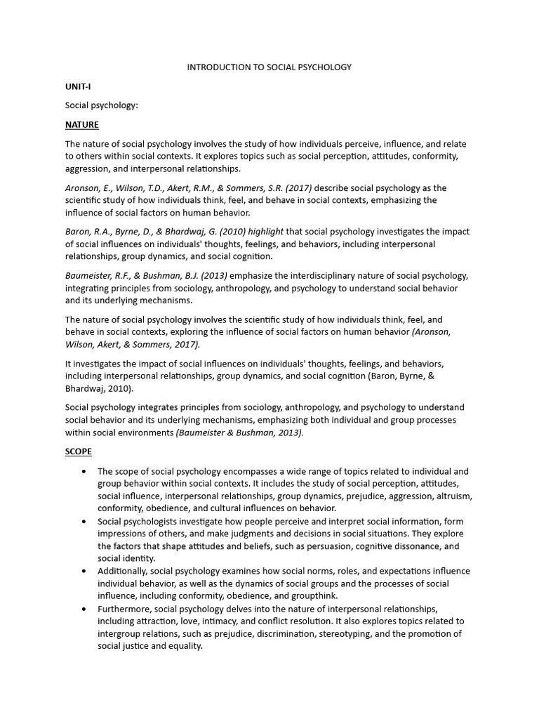 Introduction To Social Psychology | PDF | Attitude (Psychology ...